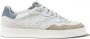 P448 Witte leren sneaker met suède inzetstukken White Heren - Thumbnail 2
