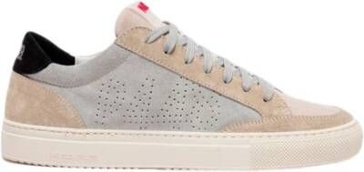 P448 Beige Grijze Roze Sneaker met Gemengd Materiaal Gray Heren