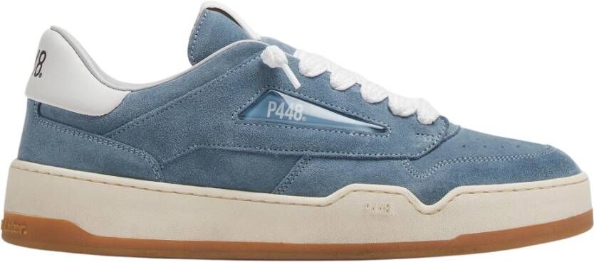 P448 Blauwe Suède Sneaker met Witte Details