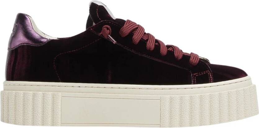P448 Burgundy Velvet Royale Platform Sneakers