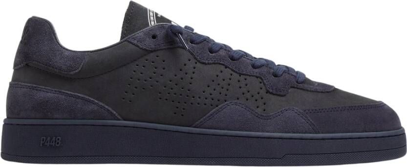 P448 Donkerblauwe Nubuck Leren Sneakers