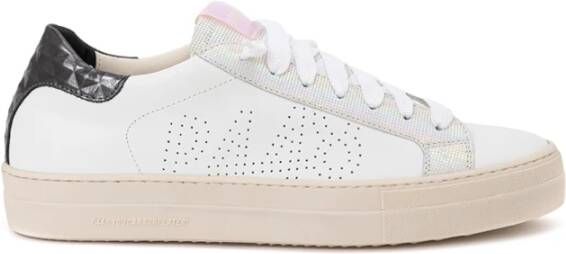 P448 Donkere Leren Sneakers Thea White Dames