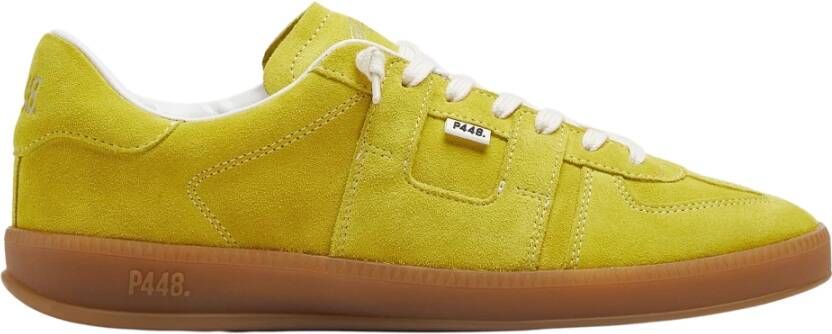 P448 Gele Suède Sneakers met Amber Zolen