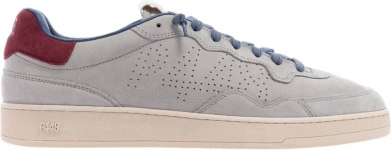 P448 Grijze Leren Sneaker Vert 2 Model