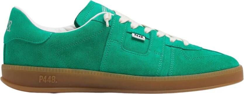 P448 Groene Suède Sneakers met Amber Zolen
