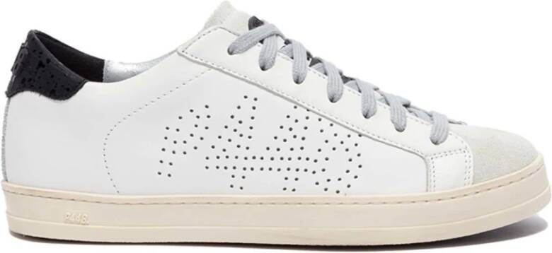 P448 Vintage-geïnspireerde leren sneaker met geperforeerd logo White Heren - Foto 2
