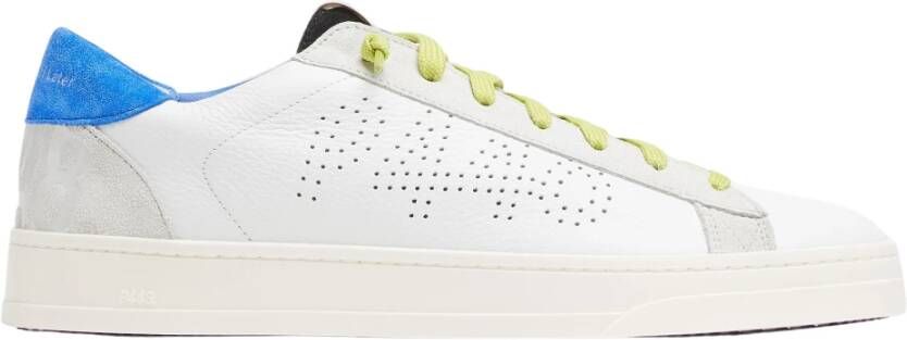 P448 Neon Blauw Leren Sneakers
