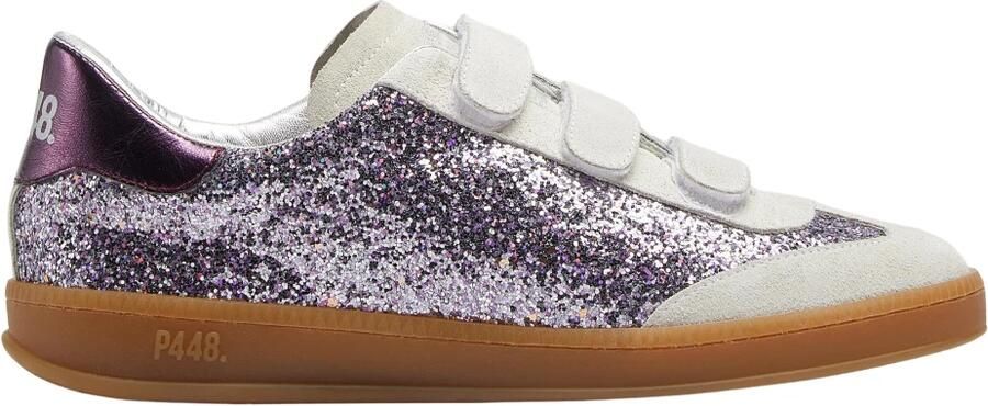P448 Paarse Glitter Lage Sneakers