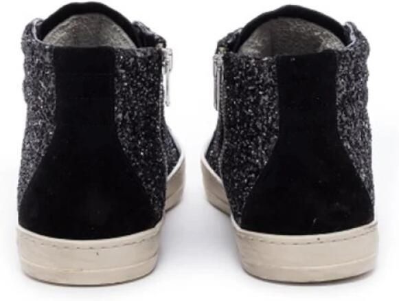 P448 Glitter zwarte hoge sneakers - Foto 3