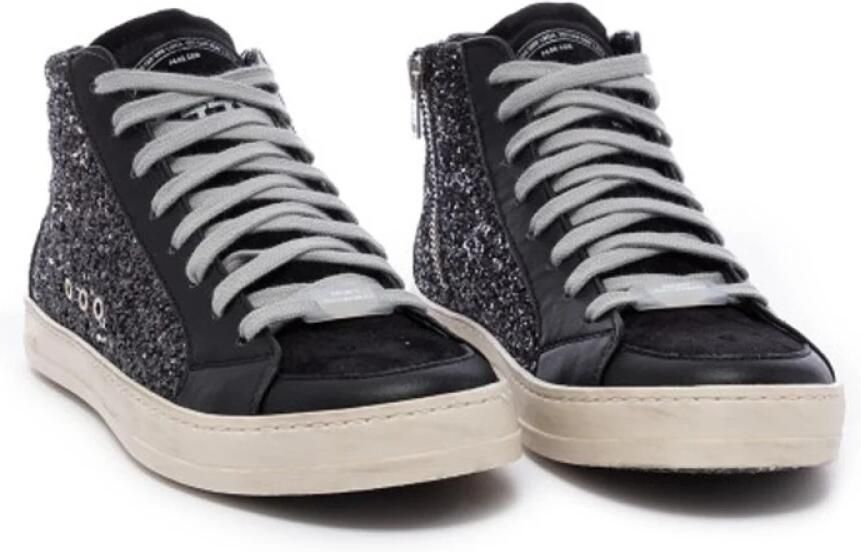 P448 Glitter zwarte hoge sneakers - Foto 2