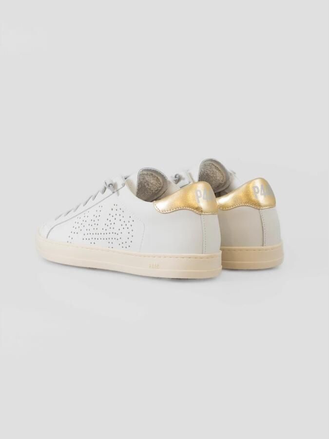 P448 Italiaanse eigentijdse stijl witte leren sneakers
