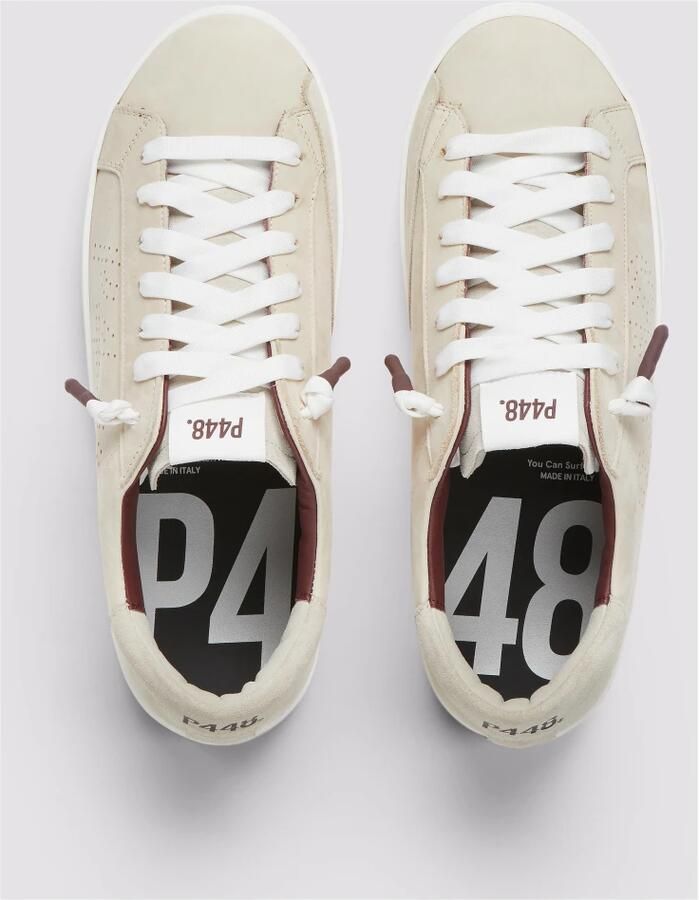 P448 Sneakers van crèmekleurig nubuckleer - Foto 4