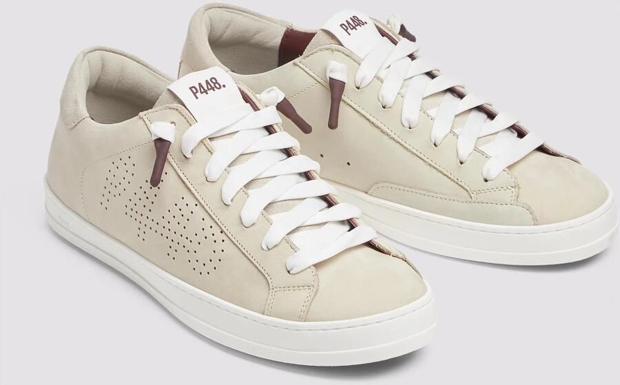 P448 Sneakers van crèmekleurig nubuckleer - Foto 5