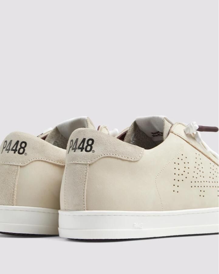 P448 Sneakers van crèmekleurig nubuckleer - Foto 3