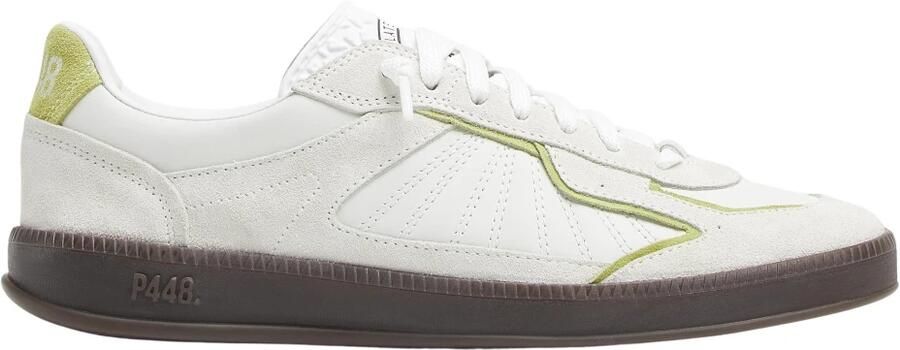 P448 Wit Groene Leren Sneakers