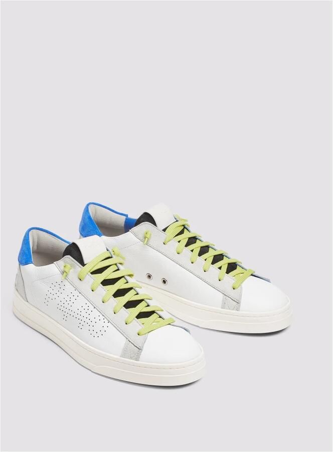 P448 Neon Blauw Leren Sneakers