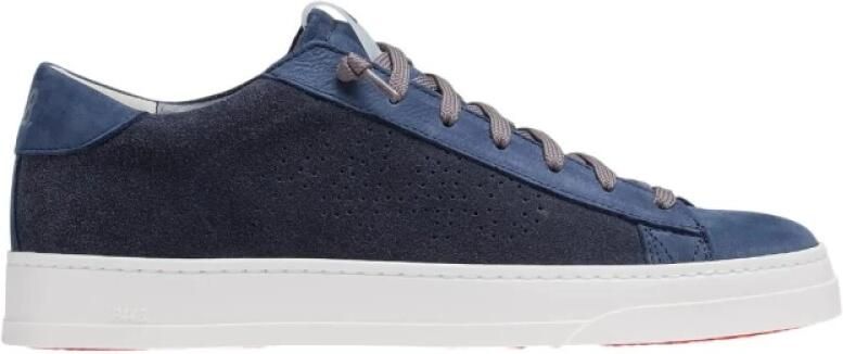 P448 Blauwe Suède Sneakers met Donkergrijze Veters Blue Heren - Foto 4