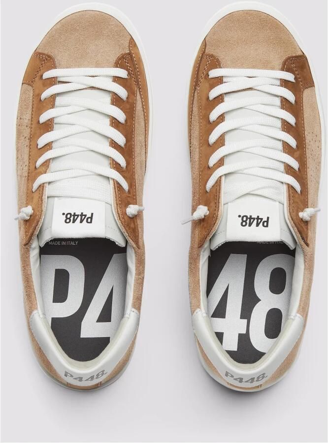 P448 Bruine Suède Sneakers met Witte Details - Foto 4