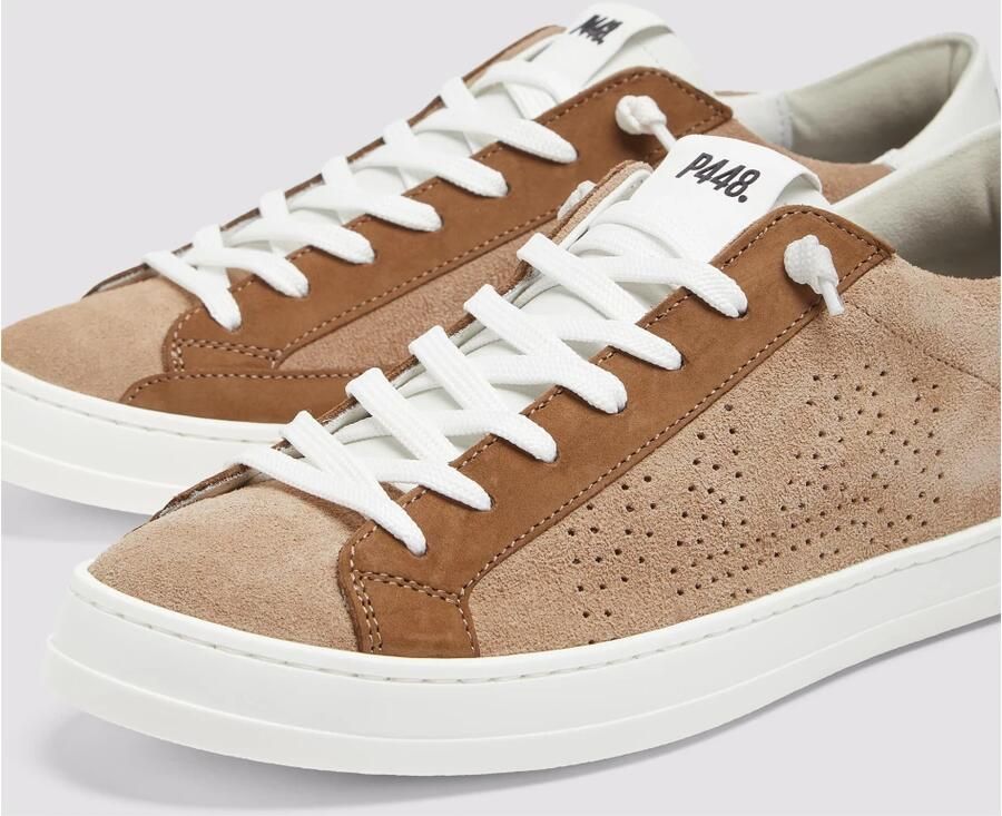 P448 Bruine Suède Sneakers met Witte Details - Foto 2