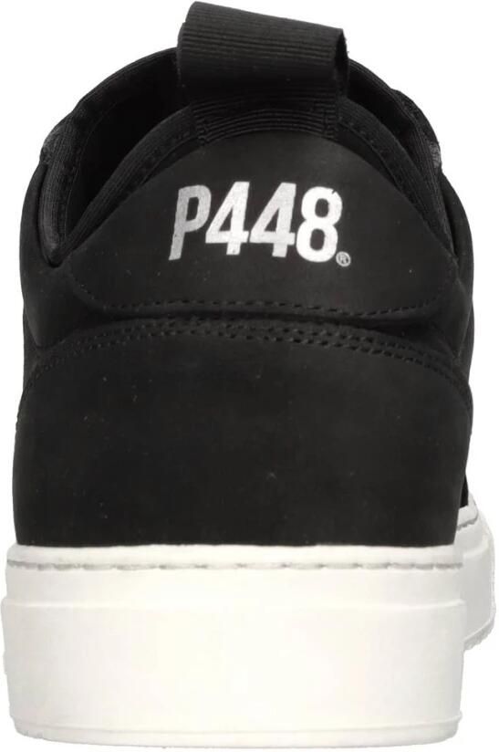 P448 Zwarte suède sneakers met ritssluiting tong Black Heren