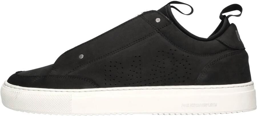 P448 Zwarte suède sneakers met ritssluiting tong Black Heren