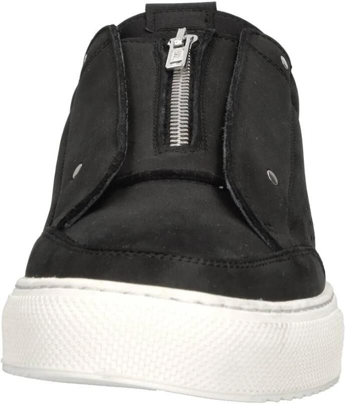 P448 Zwarte suède sneakers met ritssluiting tong Black Heren - Foto 2