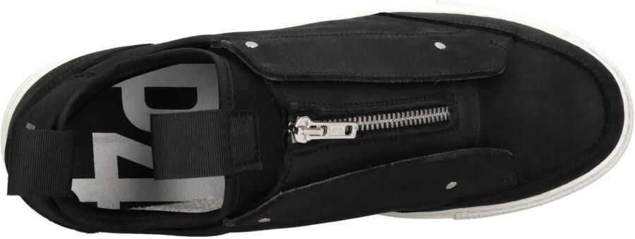P448 Zwarte suède sneakers met ritssluiting tong Black Heren - Foto 5