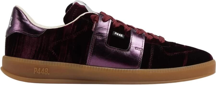 P448 Velvet en leren sneakers