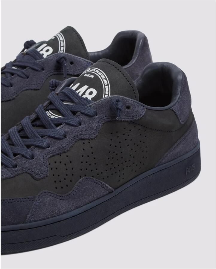 P448 Donkerblauwe Nubuck Leren Sneakers - Foto 2