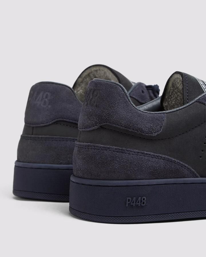 P448 Donkerblauwe Nubuck Leren Sneakers - Foto 3