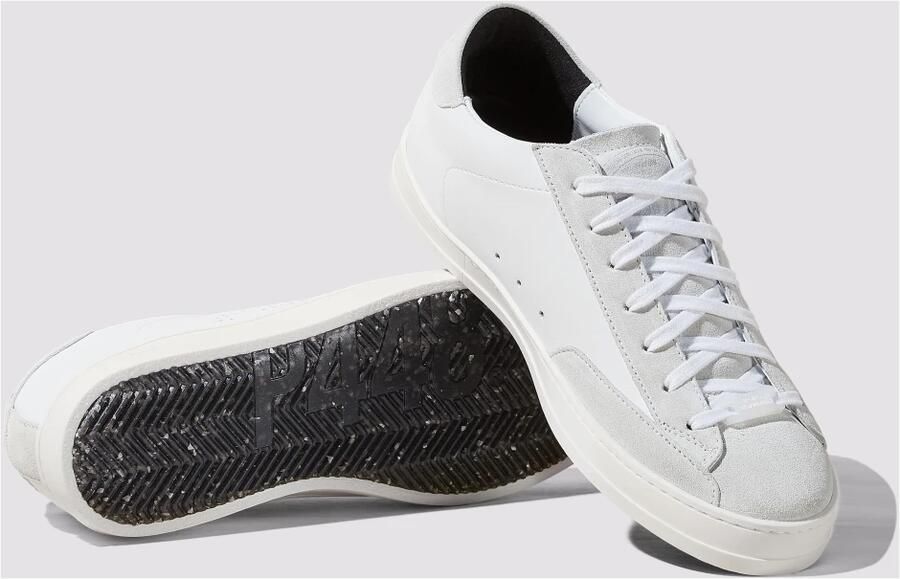P448 Witte leren sneakers