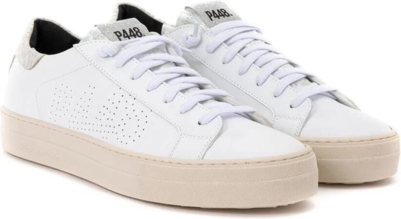 P448 Witte Leren Elegante Casual Sneakers White Dames