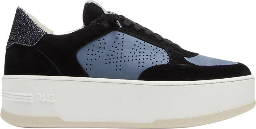 P448 Paarse Glitter Platform Sneakers