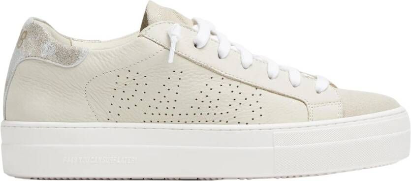 P448 Platform Sneakers van crèmekleurig nubuckleer