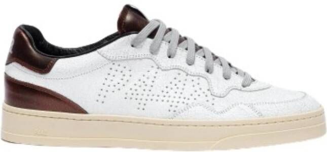 P448 Gekraakt Leren Wit en Brons Sneakers White Heren