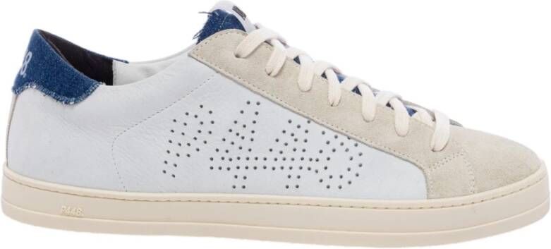 P448 sneaker John in suède beige wit jeans