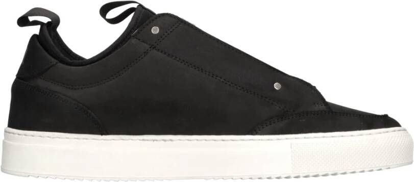 P448 Zwarte suède sneakers met ritssluiting tong Black Heren