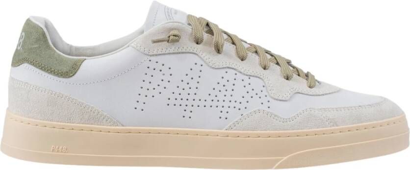 P448 Urban Elegance Sneakers in Groen en Wit White Heren