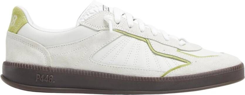 P448 Wit Groene Leren Sneakers