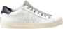 P448 Wit Marineblauw Leren Sneakers - Thumbnail 1