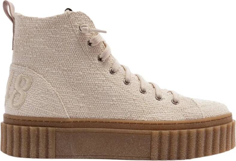 P448 Witte Canvas Creeper Hi Sneakers