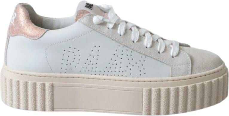 P448 Witte Creeper Sneakers met Rame Details