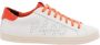 P448 Witte lage sneakers met oranje spons White Heren - Thumbnail 1