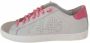 P448 Witte leren bloe veterschoenen - Thumbnail 1