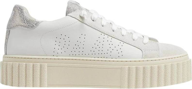 P448 Witte Leren Creeper Sneakers
