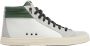 P448 Witte Leren Skateschoenen met Groene Accenten - Thumbnail 1