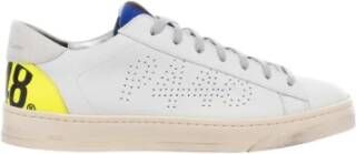 P448 Witte leren sneaker met geperforeerd logo White Heren