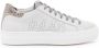 P448 Witte leren sneaker met suède details Beige Dames - Thumbnail 1
