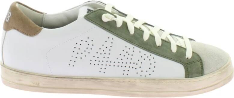 P448 Witte leren sneakers