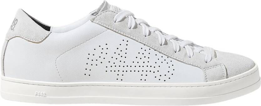 P448 Witte leren sneakers